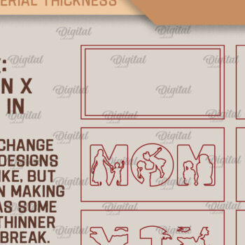 Intra απο ξύλο plywood  Χρώμα wenge 3mm-4mm πάχος - Οικογενειακή πολυστρωματική διακόσμηση με λέιζερ Δίασταση 30x20 cm INTRAFABR-95980468 - Image 2