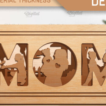 Intra απο ξύλο plywood  Χρώμα wenge 3mm-4mm πάχος - Οικογενειακή πολυστρωματική διακόσμηση με λέιζερ Δίασταση 30x20 cm INTRAFABR-95980714 - Image 1