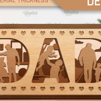 Intra απο ξύλο plywood  Χρώμα wenge 3mm-4mm πάχος - Οικογενειακή πολυστρωματική διακόσμηση με λέιζερ Δίασταση 30x20 cm INTRAFABR-110191283 - Image 1