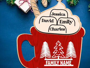 Intra απο ξύλο plywood Χρώμα wenge 3mm-4mm πάχος - Οικογενειακό Χριστουγεννιάτικο στολίδι Δίασταση 6x6 cm INTRAFABR-109673856 - Image 1