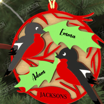 Intra απο ξύλο plywood  Χρώμα wenge 3mm-4mm πάχος - Οικογενειακό Στολίδι | Παιχνίδι Χριστουγεννιάτικου Δέντρου Δίασταση 6x6 cm INTRAFABR-79243593 - Image 1