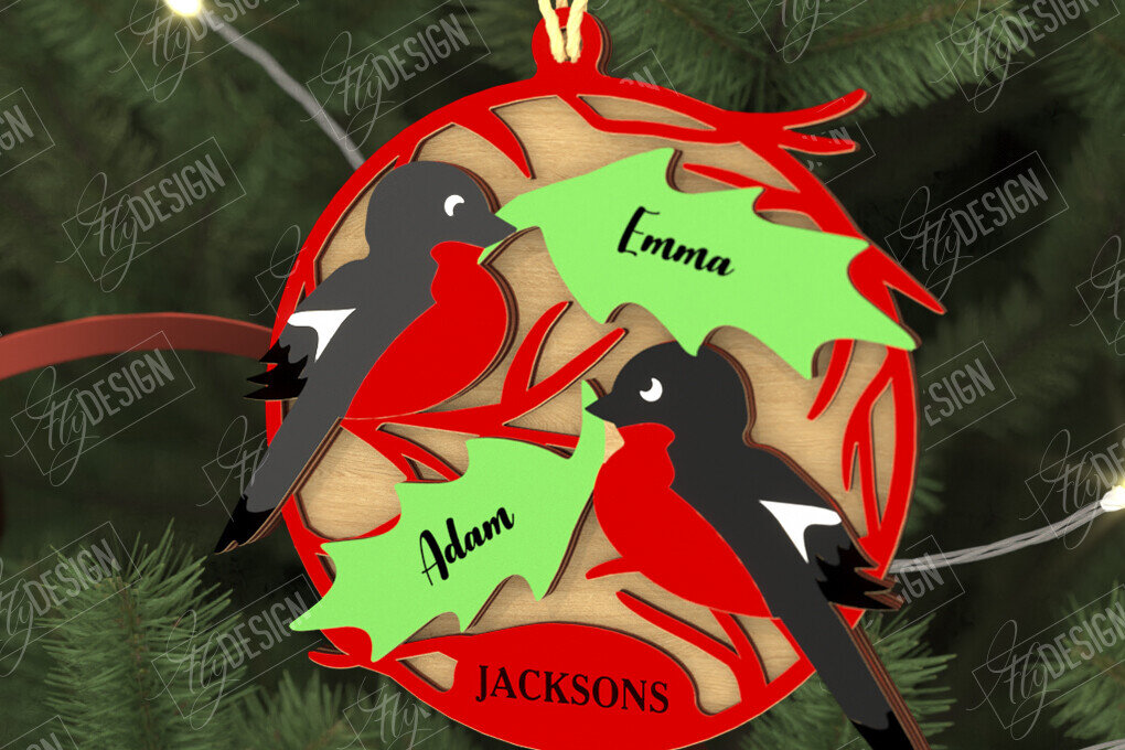 Intra απο ξύλο plywood  Χρώμα wenge 3mm-4mm πάχος - Οικογενειακό Στολίδι | Παιχνίδι Χριστουγεννιάτικου Δέντρου Δίασταση 6x6 cm INTRAFABR-79243593