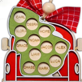 Intra απο ξύλο plywood  Χρώμα wenge 3mm-4mm πάχος - κοπής με λέιζερ Family Ornament, Truck Δίασταση 6x6 cm INTRAFABR-108428531 - Image 1