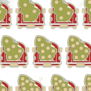 Intra απο ξύλο plywood  Χρώμα wenge 3mm-4mm πάχος - κοπής με λέιζερ Family Ornament, Truck Δίασταση 6x6 cm INTRAFABR-108428531 - Image 2