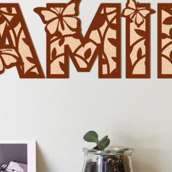 Intra απο ξύλο plywood  Χρώμα wenge 3mm-4mm πάχος - Οικογενειακό διακοσμημένο πάνελ τοίχου Δίασταση 24x6 cm INTRAFABR-121325795 - Image 1