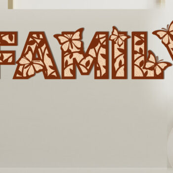 Intra απο ξύλο plywood  Χρώμα wenge 3mm-4mm πάχος - Οικογενειακό διακοσμημένο πάνελ τοίχου Δίασταση 24x6 cm INTRAFABR-121325795 - Image 2