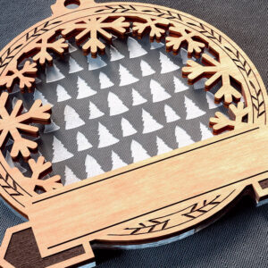 Intra απο ξύλο plywood  Χρώμα wenge 3mm-4mm πάχος - Οικογενειακά στολίδια κοπής με λέιζερ | Χριστούγεννα Δίασταση 6x6 cm INTRAFABR-109336962