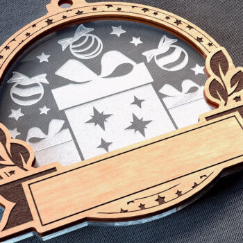 Intra απο ξύλο plywood  Χρώμα wenge 3mm-4mm πάχος - Οικογενειακά στολίδια κοπής με λέιζερ | Χριστούγεννα Δίασταση 6x6 cm INTRAFABR-101022560 - Image 10