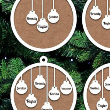 Intra απο ξύλο plywood  Χρώμα wenge 3mm-4mm πάχος - με λέιζερ Family Ornaments Δίασταση 2x4 cm INTRAFABR-91509835 - Image 1