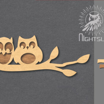 Intra απο ξύλο plywood  Χρώμα wenge 3mm-4mm πάχος - Διακόσμηση Family Owl 2 Δίασταση 20x20 cm INTRAFABR-98063814 - Image 1