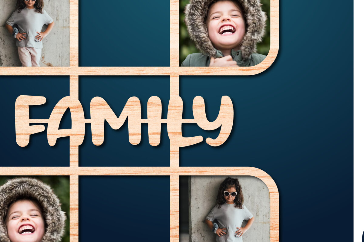 Intra απο ξύλο plywood  Χρώμα wenge 3mm-4mm πάχος - Οικογενειακή κορνίζα , Δίασταση 20x25 cm INTRAFABR-93493762