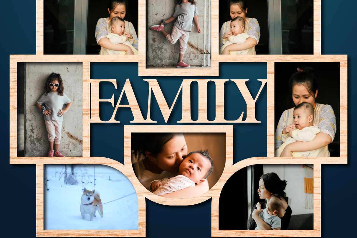 Intra απο ξύλο plywood  Χρώμα wenge 3mm-4mm πάχος - Οικογενειακή κορνίζα , Δίασταση 20x25 cm INTRAFABR-9893368