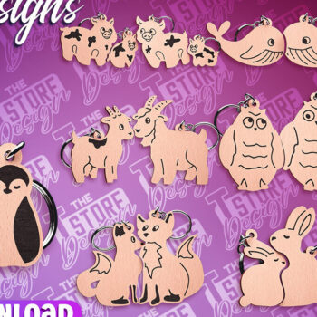 Intra απο ξύλο plywood  Χρώμα wenge 3mm-4mm πάχος - Μπρελόκ Family Puzzle | Αρχεία CNC Δίασταση 4x4 cm INTRAFABR-112273911 - Image 1