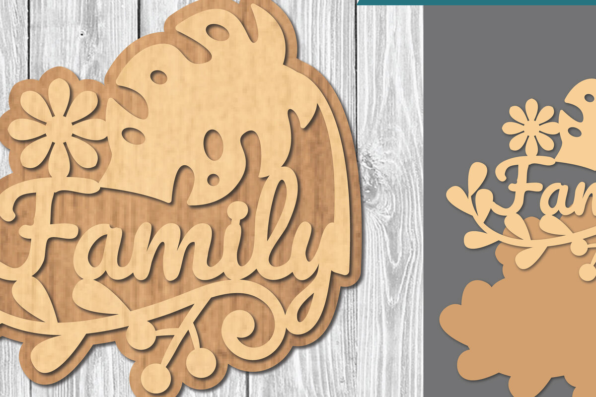 Intra απο ξύλο plywood  Χρώμα wenge 3mm-4mm πάχος - Οικογενειακά αποσπάσματα Σήμα κοπής λέιζερ 1 Δίασταση 20x20 cm INTRAFABR-114285240