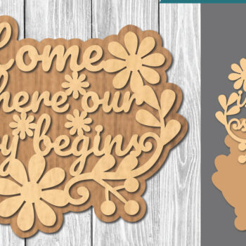 Intra απο ξύλο plywood  Χρώμα wenge 3mm-4mm πάχος - Οικογενειακά αποσπάσματα Σήμα κοπής λέιζερ 5 Δίασταση 20x20 cm INTRAFABR-18082671 - Image 1