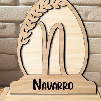 Intra απο ξύλο plywood  Χρώμα wenge 3mm-4mm πάχος - Οικογενειακό Laser Monogram Letter N Δώρο Δίασταση 15x15 cm INTRAFABR-16857036 - Image 2