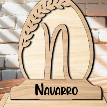 Intra απο ξύλο plywood  Χρώμα wenge 3mm-4mm πάχος - Οικογενειακό Laser Monogram Letter N Δώρο Δίασταση 15x15 cm INTRAFABR-16857036 - Image 3