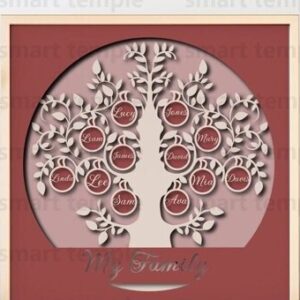 Intra απο ξύλο plywood  Χρώμα wenge 3mm-4mm πάχος - Family Tree 3d Light Box,Family Tree Δίασταση 30x20 cm INTRAFABR-16857101