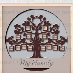 Intra απο ξύλο plywood  Χρώμα wenge 3mm-4mm πάχος - Family Tree 3d Shadowbox, Family Tree Δίασταση 30x20 cm INTRAFABR-16857719