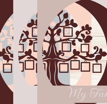 Intra απο ξύλο plywood Χρώμα wenge 3mm-4mm πάχος - Family Tree 3d Shadowbox, Family Tree Δίασταση 30x20 cm INTRAFABR-16857719 - Image 3