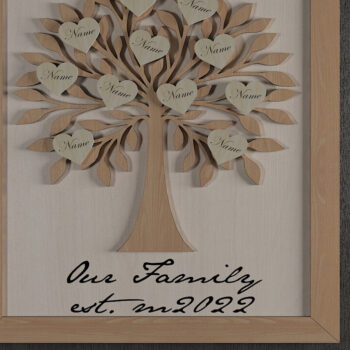 Intra απο ξύλο plywood  Χρώμα wenge 3mm-4mm πάχος - Οικογενειακό δέντρο και πλαίσιο / Οικογενειακό σημάδι 309 Δίασταση 30x20 cm INTRAFABR-36386528 - Image 1