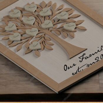 Intra απο ξύλο plywood  Χρώμα wenge 3mm-4mm πάχος - Οικογενειακό δέντρο και κορνίζα / Διακόσμηση σπιτιού Δίασταση 20x25 cm INTRAFABR-36050748 - Image 2