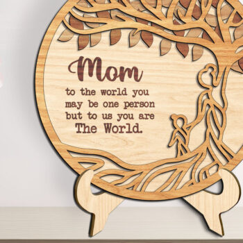 Intra απο ξύλο plywood  Χρώμα wenge 3mm-4mm πάχος - κοπής με λέιζερ οικογενειακού δέντρου - Break Jhon Δίασταση 20x20 cm INTRAFABR-25841956 - Image 1