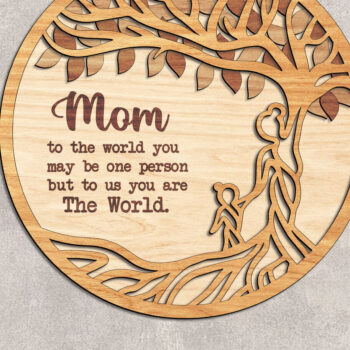 Intra απο ξύλο plywood  Χρώμα wenge 3mm-4mm πάχος - κοπής με λέιζερ οικογενειακού δέντρου - Break Jhon Δίασταση 20x20 cm INTRAFABR-25841956 - Image 2