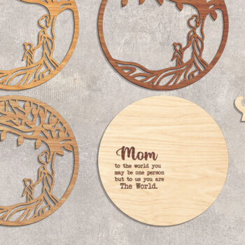 Intra απο ξύλο plywood  Χρώμα wenge 3mm-4mm πάχος - κοπής με λέιζερ οικογενειακού δέντρου - Break Jhon Δίασταση 20x20 cm INTRAFABR-25841956 - Image 3