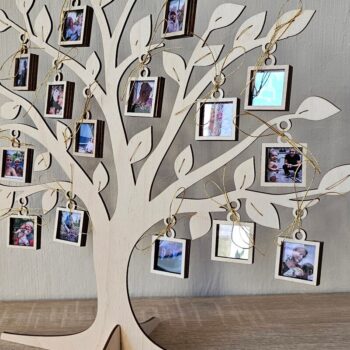 Intra απο ξύλο plywood Χρώμα wenge 3mm-4mm πάχος - κοπής με λέιζερ οικογενειακού δέντρου, κορνίζα Δίασταση 20x25 cm INTRAFABR-25833405 - Image 1