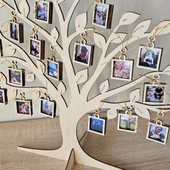 Intra απο ξύλο plywood Χρώμα wenge 3mm-4mm πάχος - κοπής με λέιζερ οικογενειακού δέντρου, κορνίζα Δίασταση 20x25 cm INTRAFABR-25833405 - Image 2