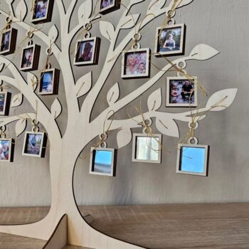 Intra απο ξύλο plywood Χρώμα wenge 3mm-4mm πάχος - κοπής με λέιζερ οικογενειακού δέντρου, κορνίζα Δίασταση 20x25 cm INTRAFABR-25833405 - Image 3