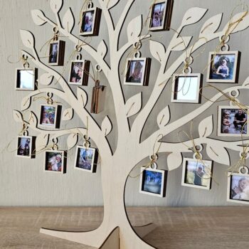 Intra απο ξύλο plywood Χρώμα wenge 3mm-4mm πάχος - κοπής με λέιζερ οικογενειακού δέντρου, κορνίζα Δίασταση 20x25 cm INTRAFABR-25833405 - Image 6