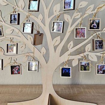 Intra απο ξύλο plywood Χρώμα wenge 3mm-4mm πάχος - κοπής με λέιζερ οικογενειακού δέντρου, κορνίζα Δίασταση 20x25 cm INTRAFABR-25833405 - Image 8