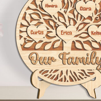 Intra απο ξύλο plywood Χρώμα wenge 3mm-4mm πάχος - αποκοπής λέιζερ οικογενειακού δέντρου Δίασταση 20x20 cm INTRAFABR-25838117 - Image 1