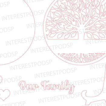 Intra απο ξύλο plywood Χρώμα wenge 3mm-4mm πάχος - αποκοπής λέιζερ οικογενειακού δέντρου Δίασταση 20x20 cm INTRAFABR-25838117 - Image 3