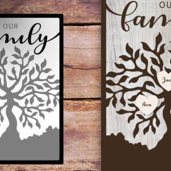 Intra απο ξύλο plywood  Χρώμα wenge 3mm-4mm πάχος - Προσωποποιημένη οικογενειακού δέντρου Δίασταση 30x20 cm INTRAFABR-25838798 - Image 3