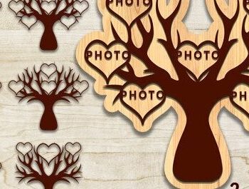 Intra απο ξύλο plywood  Χρώμα wenge 3mm-4mm πάχος - Οικογενειακό Δέντρο Δίασταση 20x20 cm INTRAFABR-25832437 - Image 1