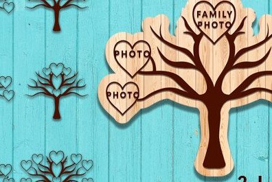 Intra απο ξύλο plywood  Χρώμα wenge 3mm-4mm πάχος - Οικογενειακό Δέντρο Δίασταση 20x20 cm INTRAFABR-25006329