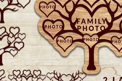 Intra απο ξύλο plywood  Χρώμα wenge 3mm-4mm πάχος - Οικογενειακό Δέντρο Δίασταση 20x20 cm INTRAFABR-25005201