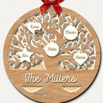 Intra απο ξύλο plywood  Χρώμα wenge 3mm-4mm πάχος - Στολίδια οικογενειακού δέντρου Δίασταση 6x6 cm INTRAFABR-29216526 - Image 1