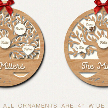 Intra απο ξύλο plywood  Χρώμα wenge 3mm-4mm πάχος - Στολίδια οικογενειακού δέντρου Δίασταση 6x6 cm INTRAFABR-29216526 - Image 2