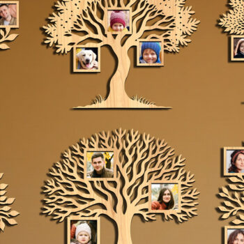 Intra απο ξύλο plywood Χρώμα wenge 3mm-4mm πάχος - Πακέτο κοπής με λέιζερ με κορνίζα οικογενειακού δέντρου Δίασταση 20x25 cm INTRAFABR-21824981 - Image 1