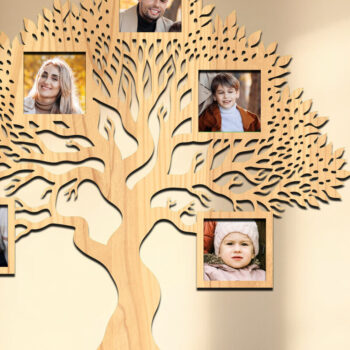 Intra απο ξύλο plywood  Χρώμα wenge 3mm-4mm πάχος - Οικογενειακό δέντρο Κορνίζα φωτογραφιών Δίασταση 20x25 cm INTRAFABR-46923029 - Image 1