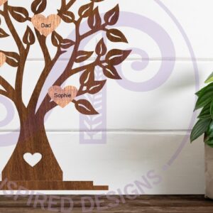 Intra απο ξύλο plywood  Χρώμα wenge 3mm-4mm πάχος - Βάση οικογενειακού δέντρου, κοπής με λέιζερ Δίασταση 2x6 cm INTRAFABR-17815011