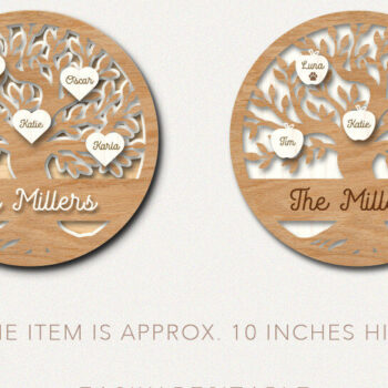 Intra απο ξύλο plywood  Χρώμα wenge 3mm-4mm πάχος - Family Tree , Family Reunion Lase Δίασταση 20x20 cm INTRAFABR-17814338 - Image 2