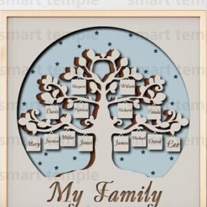 Intra απο ξύλο plywood  Χρώμα wenge 3mm-4mm πάχος - Οικογενειακό Δέντρο , Οικογενειακό Δέντρο Πολυστρωματικό Δίασταση 30x20 cm INTRAFABR-71783971