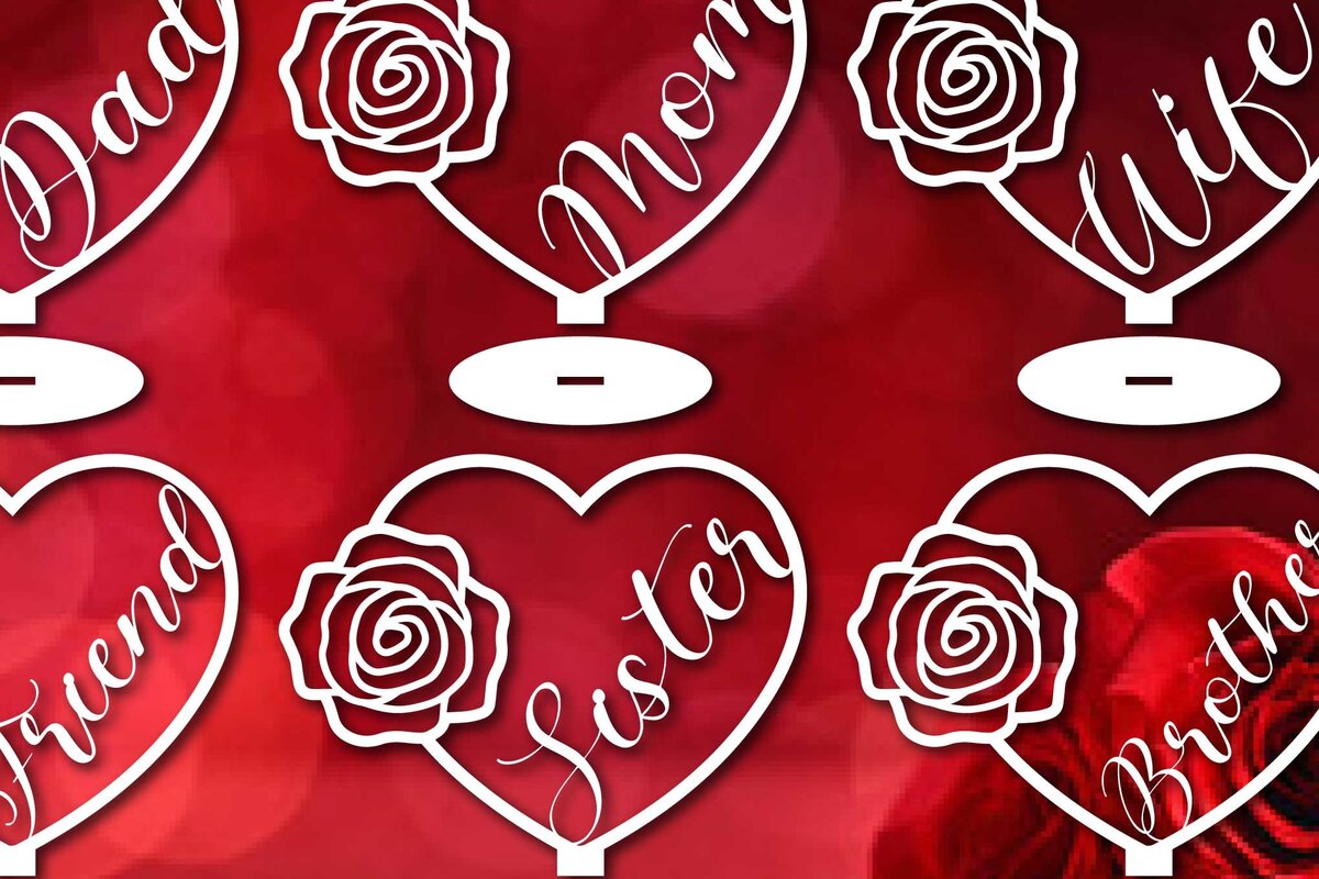 Intra απο ξύλο plywood  Χρώμα wenge 3mm-4mm πάχος - Πακέτο Family Decorations Valentine Δίασταση 25x25 cm INTRAFABR-71595043