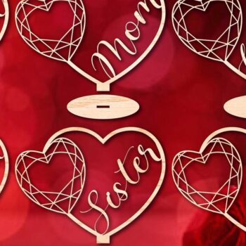 Intra απο ξύλο plywood  Χρώμα wenge 3mm-4mm πάχος - Πακέτο Family Decorations Valentine Δίασταση 25x25 cm INTRAFABR-71600010 - Image 2