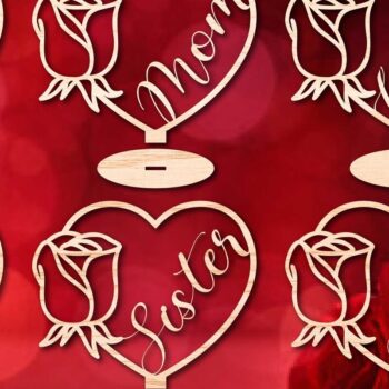 Intra απο ξύλο plywood  Χρώμα wenge 3mm-4mm πάχος - Πακέτο Family Decorations Valentine Δίασταση 25x25 cm INTRAFABR-71600010 - Image 5